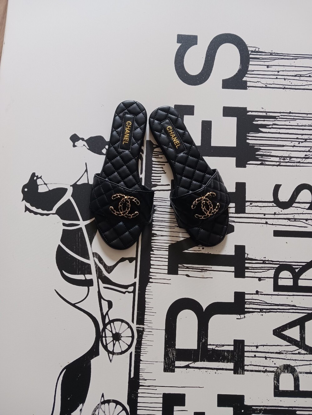 Chanel Black Quilted Sandals Size 41